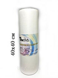 Рушники одноразові 40х40см спанлейс сітка, в рулоні