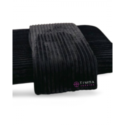 Плед махровий чорний у фактурну смужку