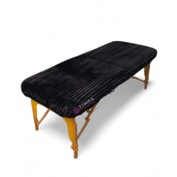 Чохол на кушетку махровий чорний полірований у фактурну смужку 87х220см 