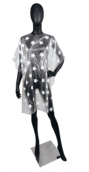 Пеньюары одноразовые п/э 100х135см Звездочка (белая)