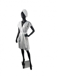 Халат-кимоно без рукавов одноразовый белый ТИМПА спанлейс