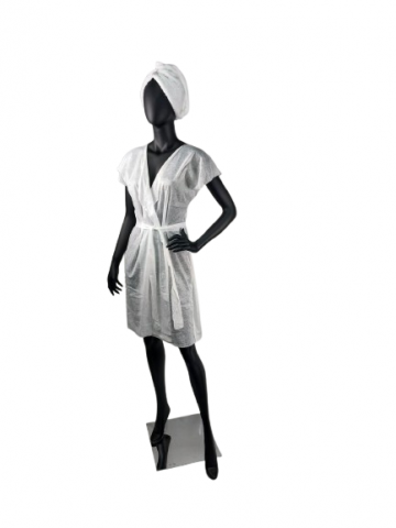 Халат-кімоно без рукавів одноразовий білий ТІМПА спанлейс