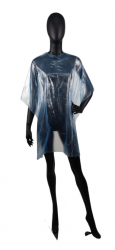 Disposable plastic coloring cape 100x135cm blue