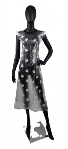 Фартухи одноразові п/е 100х135см Зірочка біла