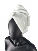 Рушник-тюрбан на гудзику Білий