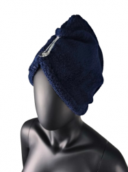 Полотенце тюрбан на пуговице Синий