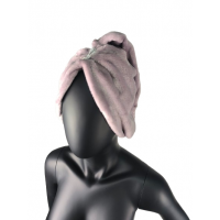 Рушник-тюрбан на гудзику полірований Пудра