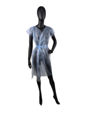 Халат-кимоно без рукавов одноразовый голубой ТИМПА спанбонд, размер М