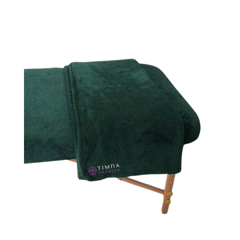 Плед махровий темно-зелений